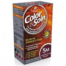 [3CH031] COLOR &amp; SOIN. Flacon 60ml chatain clair acajou 5M